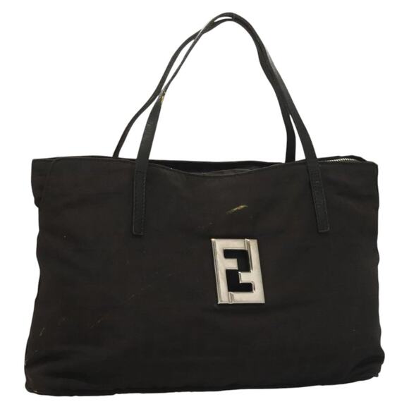 FENDI Zucca Canvas Hand Bag Black Silver - Picture 1 of 13